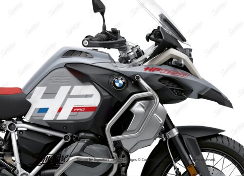 BKIT 3691 BMW R1250GS Adventure Ice Grey HP Edition Side Tank Fender Stickers with Panniers 02