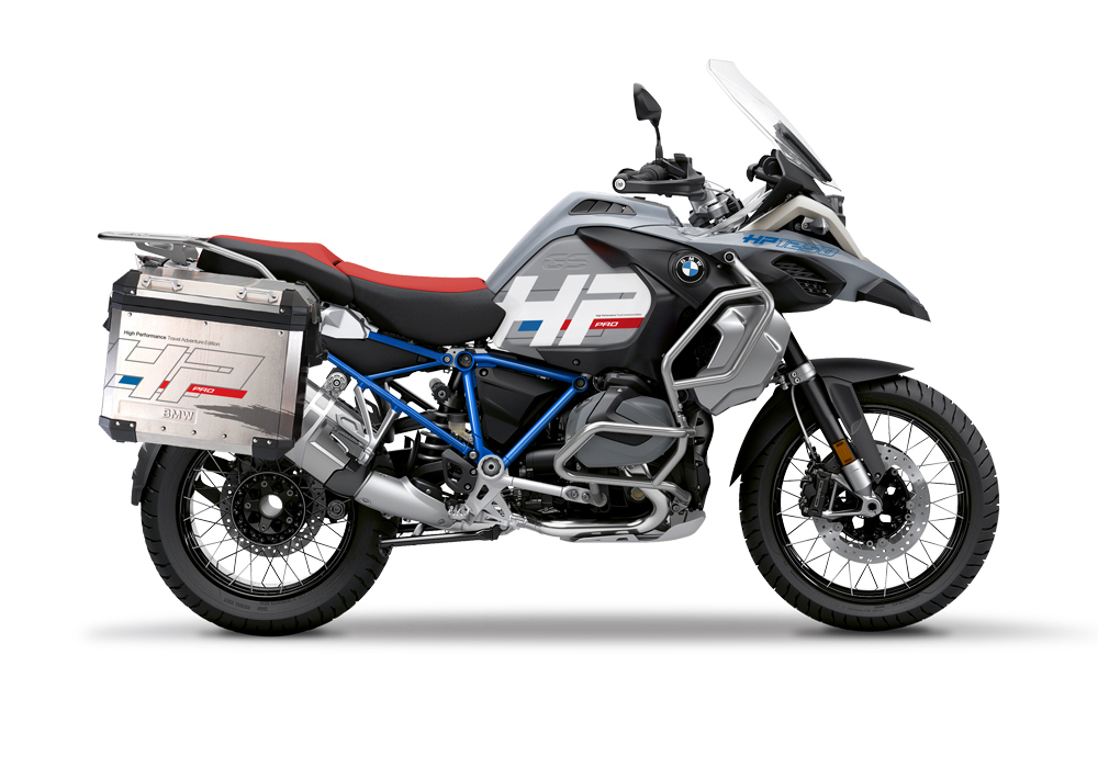 BKIT 3693 BMW R1250GS Adventure Ice Grey HP Edition Side Tank Fender Stickers with Full Frame Panniers 1