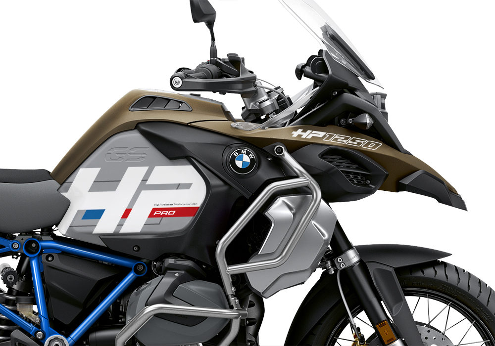 BKIT 3696 BMW R1250GS Adventure Style Exclusive HP Edition Side Tank Fender Stickers with Full Frame Blue 02