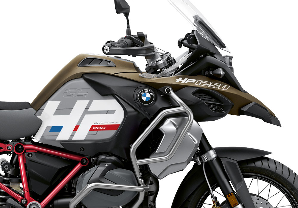BKIT 3696 BMW R1250GS Adventure Style Exclusive HP Edition Side Tank Fender Stickers with Full Frame Red 02