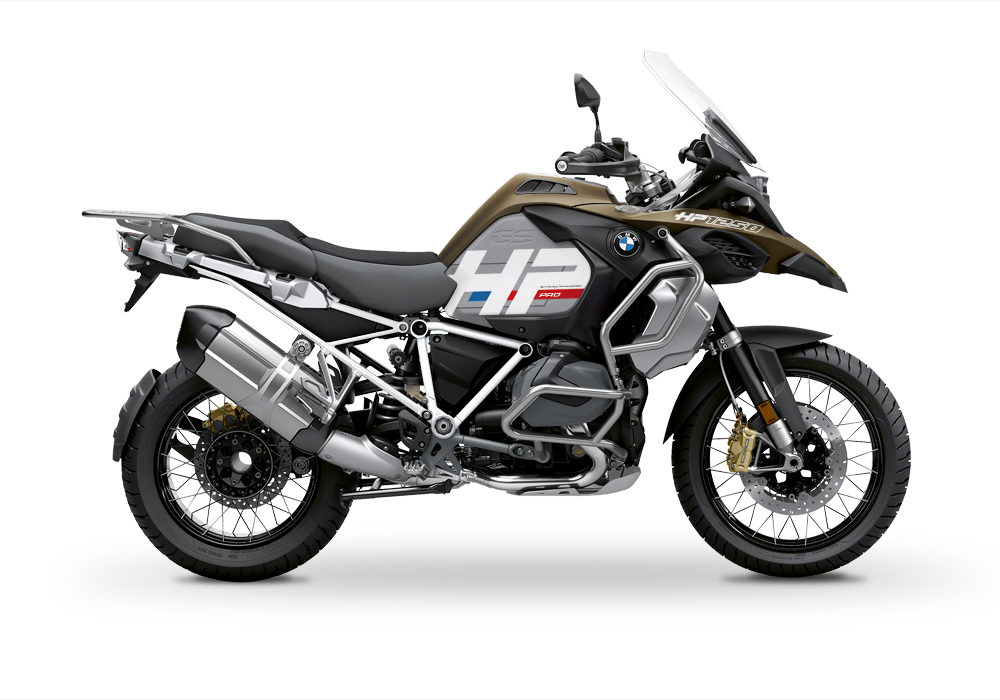 BKIT 3696 BMW R1250GS Adventure Style Exclusive HP Edition Side Tank Fender Stickers with Full Frame White 01
