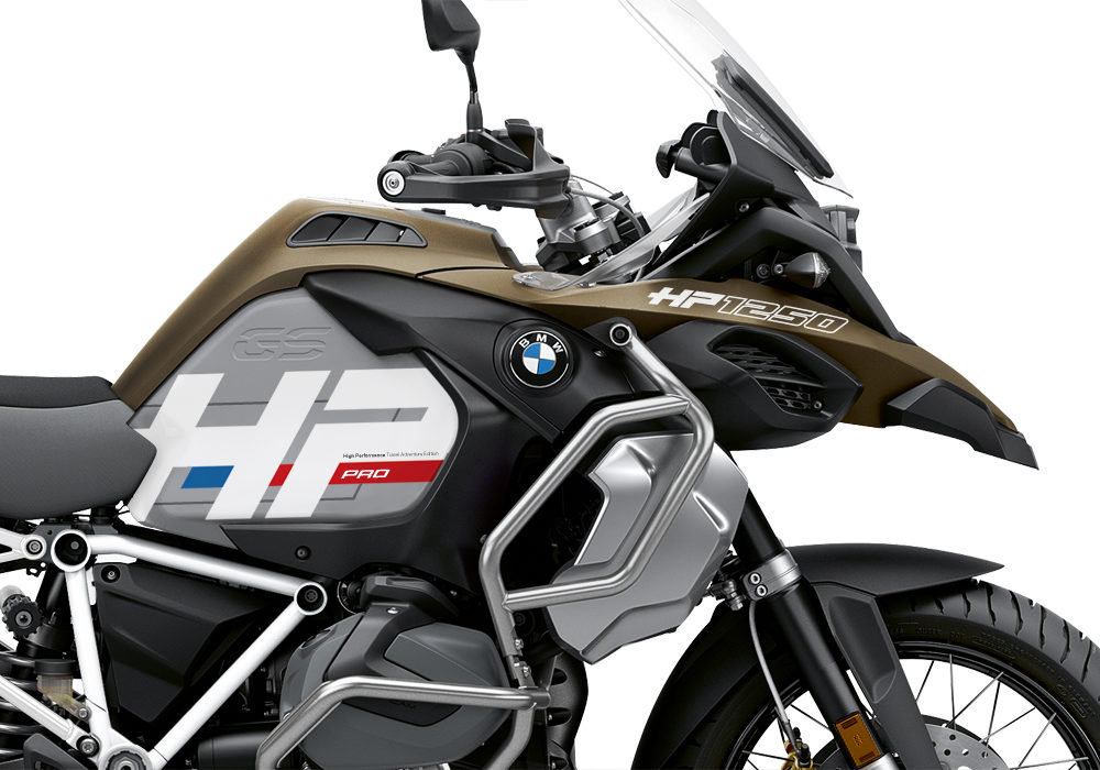 BKIT 3696 BMW R1250GS Adventure Style Exclusive HP Edition Side Tank Fender Stickers with Full Frame White 02