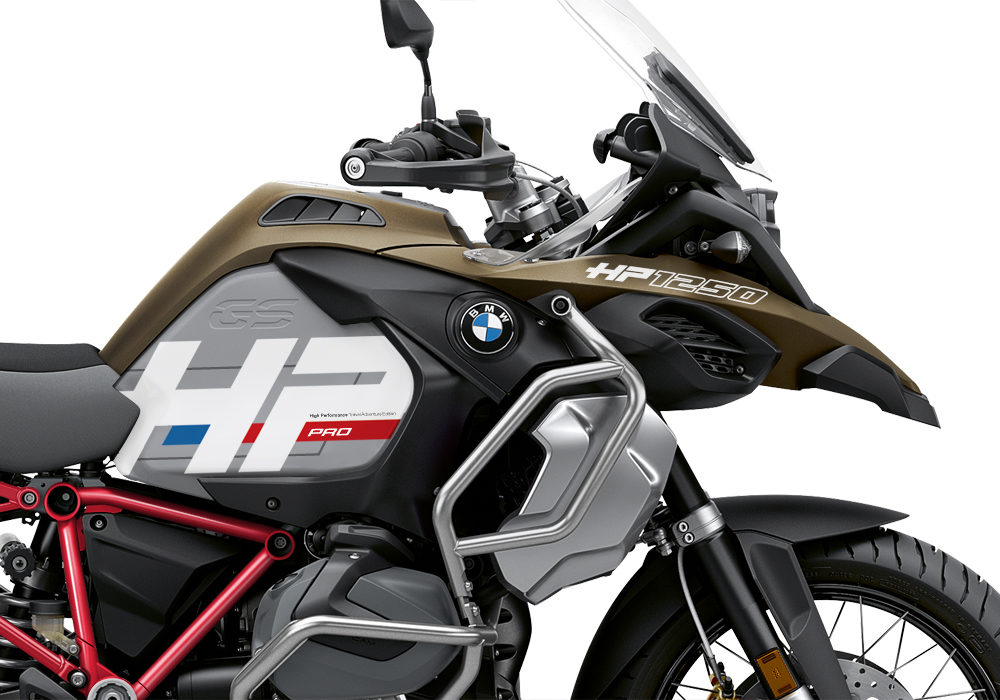 BKIT 3699 BMW R1250GS Adventure Style Exclusive HP Edition Side Tank Fender Stickers with Full Frame Panniers Red 02