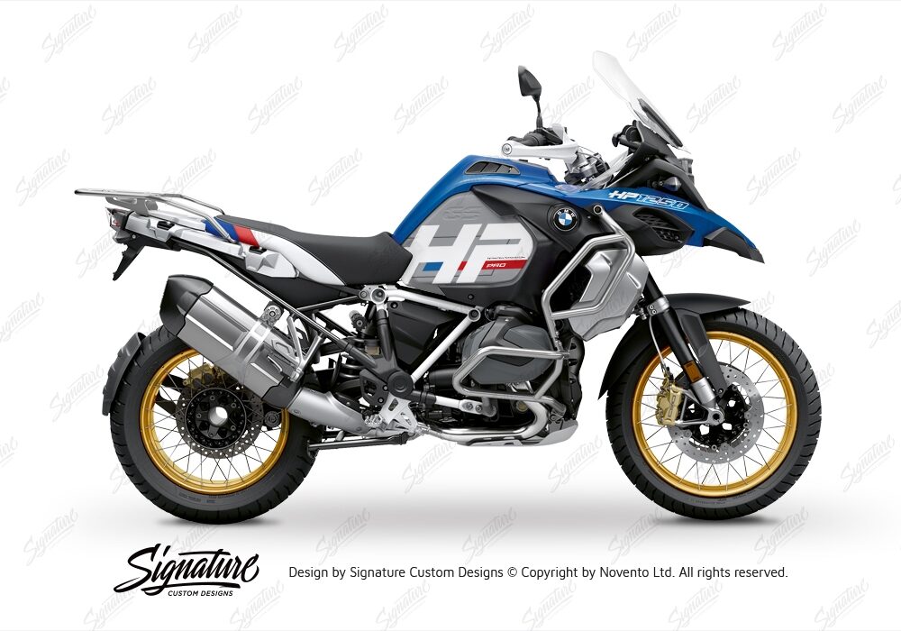 BKIT 3700 BMW R1250GS Adventure Style HP Silver Tank HP Edition Side Tank Fender Stickers 01
