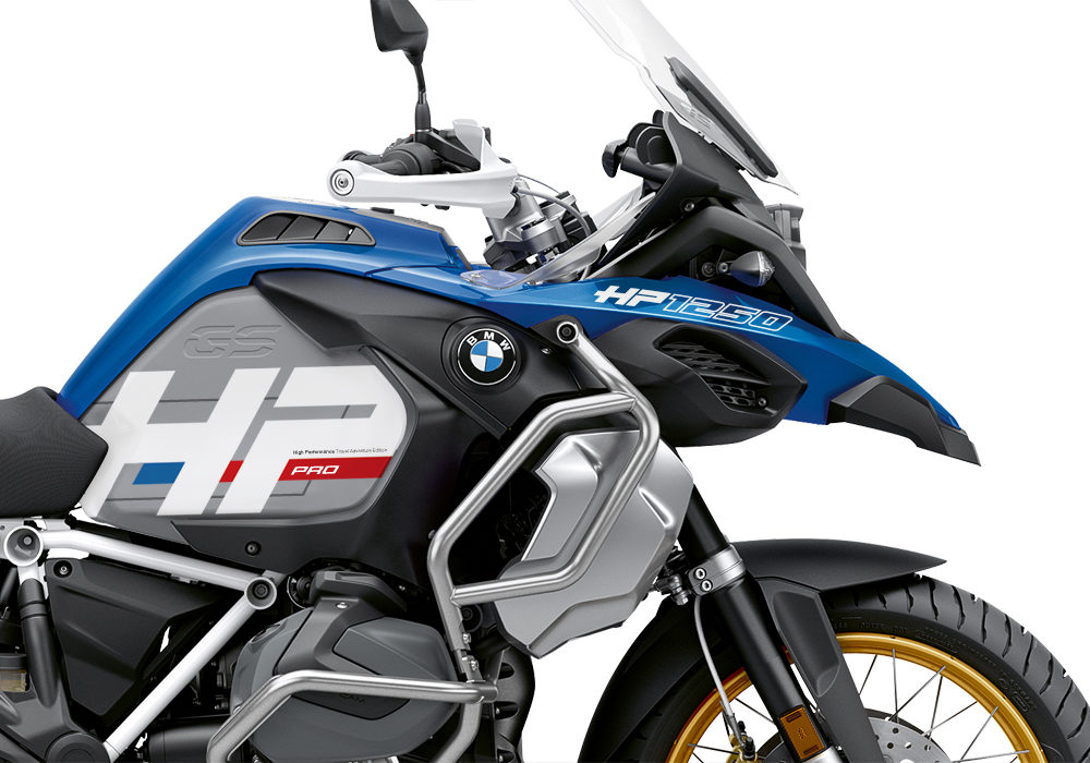 BKIT 3701 BMW R1250GS Adventure Style HP Silver Tank HP Edition Side Tank Fender Stickers with Subrame Blue 02