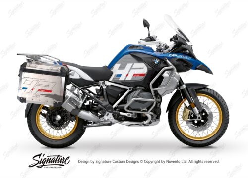 BKIT 3702 BMW R1250GS Adventure Style HP Silver Tank HP Edition Side Tank Fender Stickers with Panniers 01
