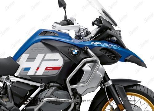 BKIT 3702 BMW R1250GS Adventure Style HP Silver Tank HP Edition Side Tank Fender Stickers with Panniers 02