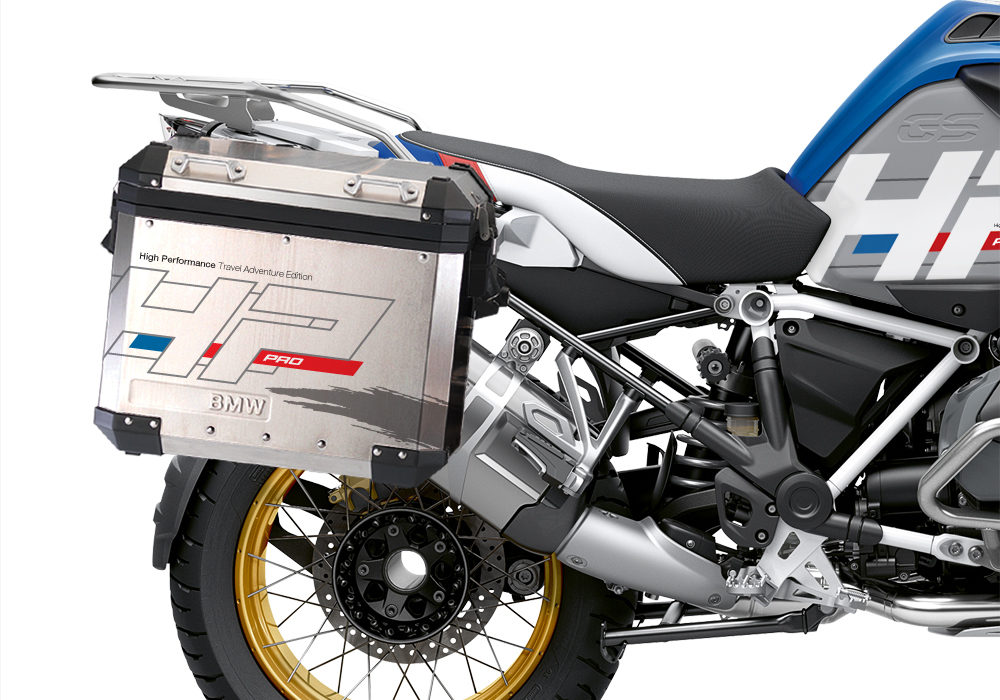 BKIT 3702 BMW R1250GS Adventure Style HP Silver Tank HP Edition Side Tank Fender Stickers with Panniers 03