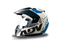 HEL 3707 BMW Enduro 2010 Helmet White Safari Blue Grey Stickers Kit Left