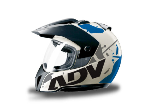 HEL 3707 BMW Enduro 2010 Helmet White Safari Blue Grey Stickers Kit Left