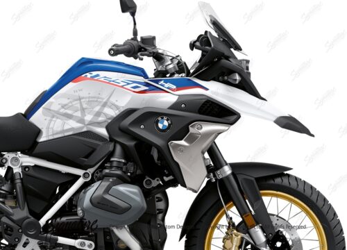 BKIT 3772 BMW R1250GS Style HP Compass V1 Grey Side Tank Stickers Kit 02
