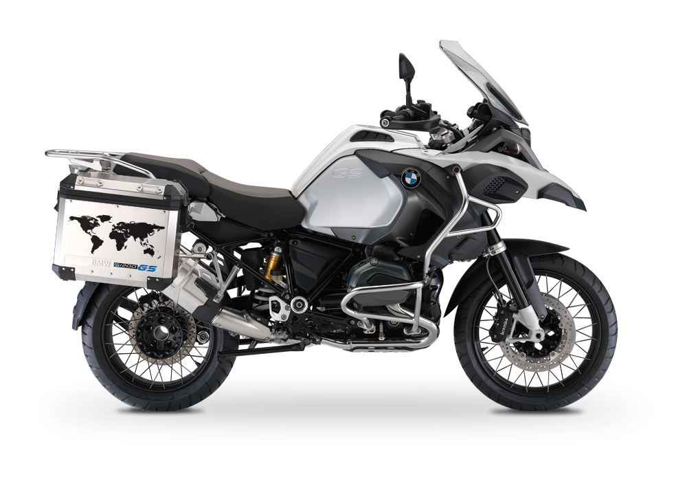 BSTI 1008 BMW GS Alluminium Panniers The World R1200GS Stickers Cobalt Blue 01