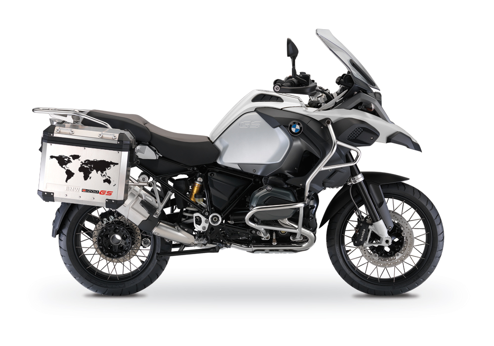 BSTI 1008 BMW GS Alluminium Panniers The World R1200GS Stickers Red 01