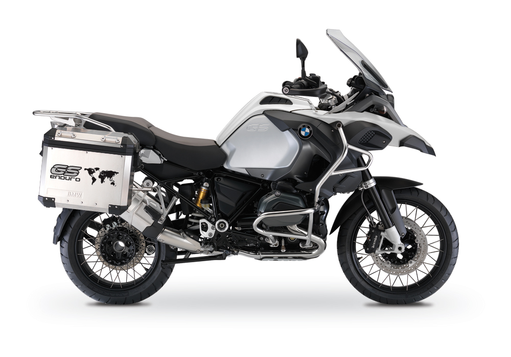 BSTI 1015 BMW GS Alluminium Panniers The World GS Enduro Stickers Silver 01