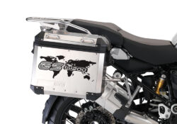 BSTI 1089 BMW GS Alluminium Panniers The World GS R1200 Stickers Silver 02