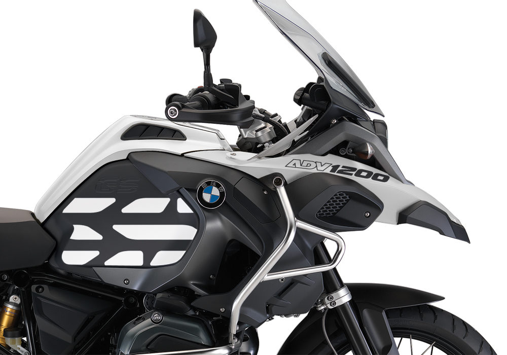 BSTI 3766 BMW R1200GS LC Adventure Alpine White Side Tank Wrap with GS Lines Stickers Black 02