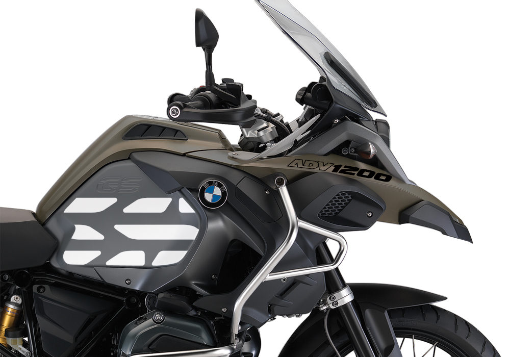 BSTI 3768 BMW R1200GS LC Adventure Olive Matte Side Tank Wrap with GS Lines Stickers Silver 02
