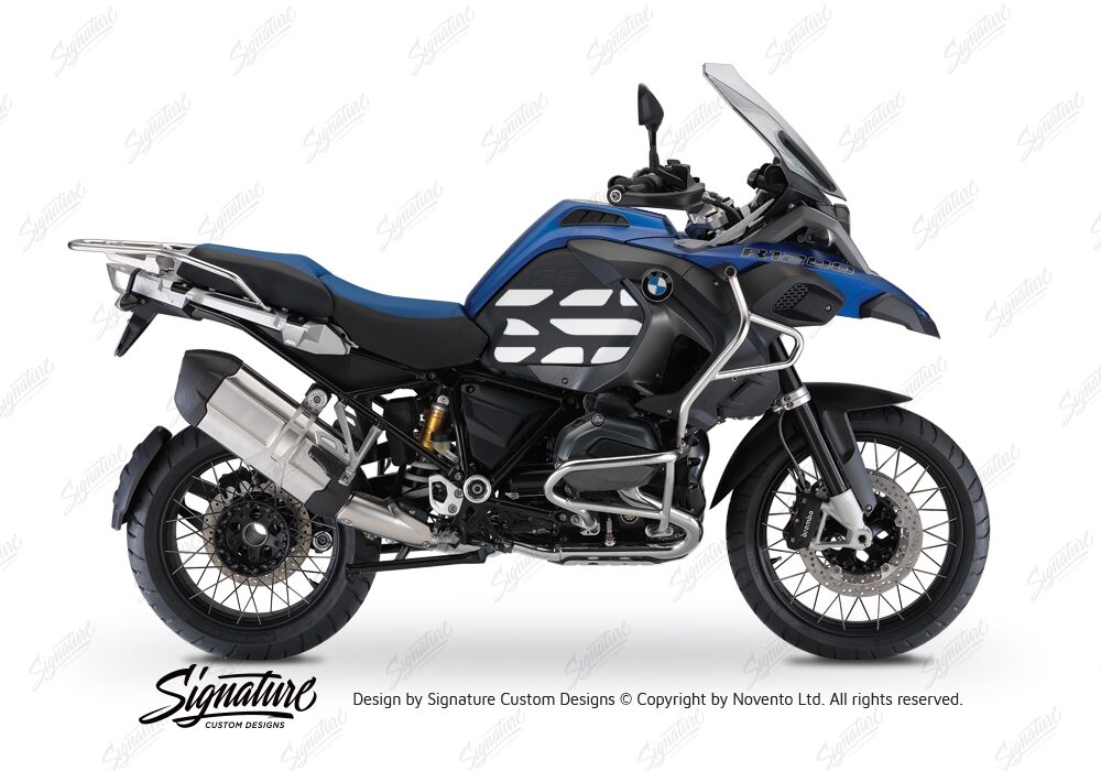 BSTI 3770 BMW R1200GS LC Adventure Racing Blue Side Tank Wrap with GS Lines Stickers Black 01