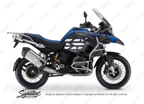 BSTI 3770 BMW R1200GS LC Adventure Racing Blue Side Tank Wrap with GS Lines Stickers Black 01