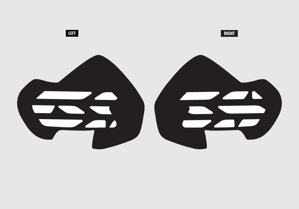 BSTI 3770 BMW R1200GS LC Adventure Racing Blue Side Tank Wrap with GS Lines Stickers