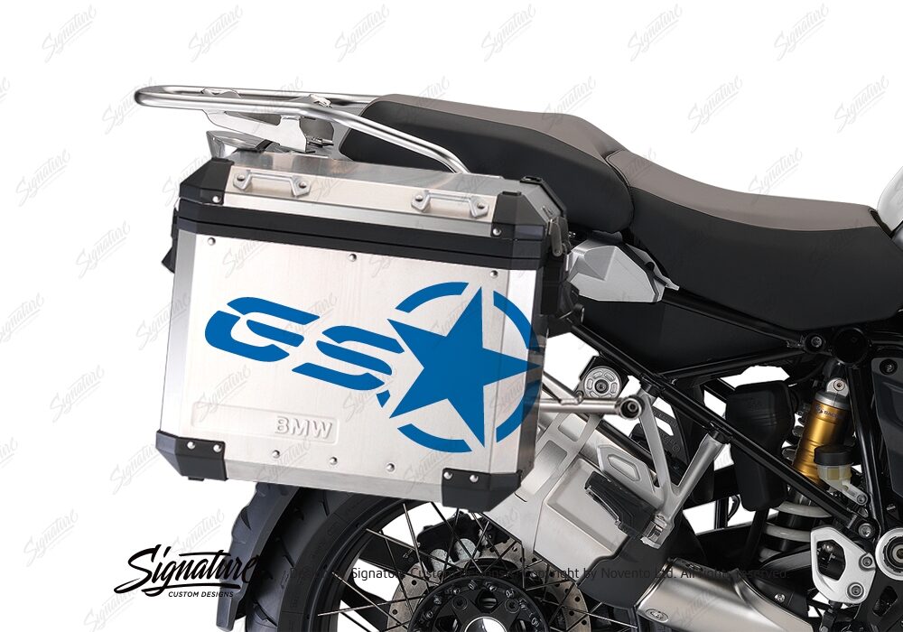 BSTI 3779 BMW GS Alluminium Panniers GS Star Stickers Cobalt Blue 02