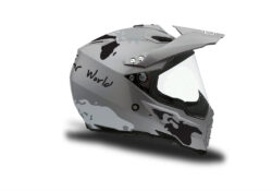 HEL 3734 AGV AX 8 DUAL Helmet Titanium The Globe Black Silver Stickers Kit Right