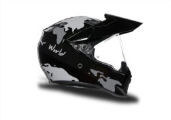 HEL 3746 AGV AX 9 Helmet Black The Globe Silver Variations Stickers Kit Right