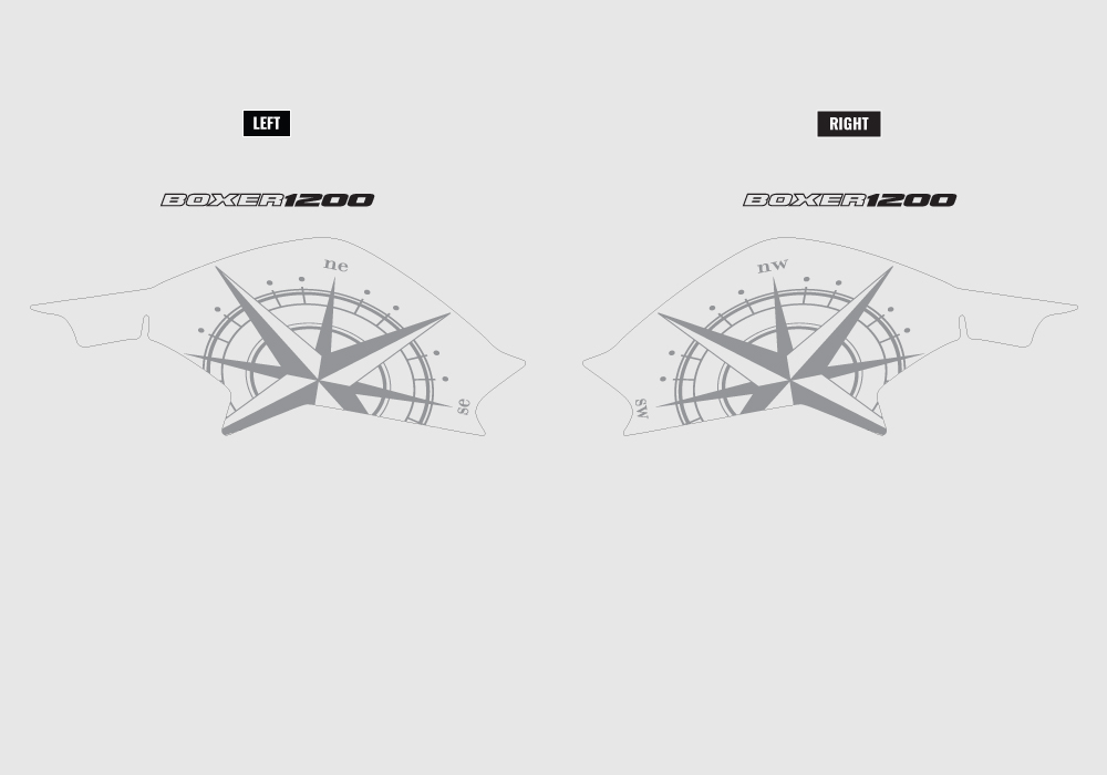 BKIT 3783 BMW R1200GS LC 2017 Alpine White Compass Grey Side Tank Stickers Kit 03