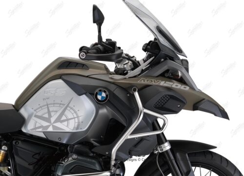 BKIT 3786 BMW R1200GS LC Adventure Olive Green Compass Grey Side Tank Stickers Kit 02