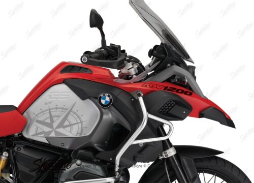 BKIT 3787 BMW R1200GS LC Adventure Racing Red Compass Grey Side Tank Stickers Kit 02