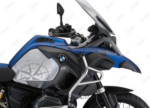 BKIT 3788 BMW R1200GS LC Adventure Racing Blue Compass Grey Side Tank Stickers Kit 02