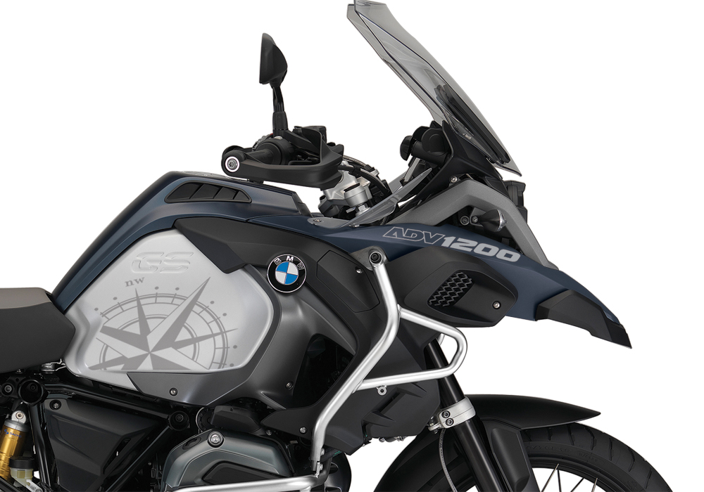 BKIT 3789 BMW R1200GS LC Adventure Ocean Blue Compass Grey Side Tank Stickers Kit 02