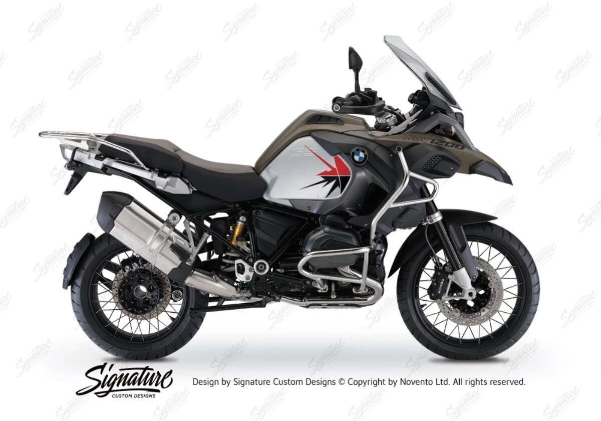 BMW R1200GS LC Adventure Olive Matte Spike Red & Black Stickers