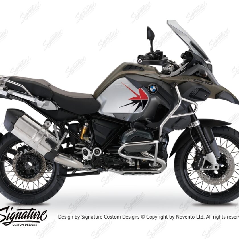 BMW R1200GS LC Adventure Olive Matte Spike Red & Black Stickers