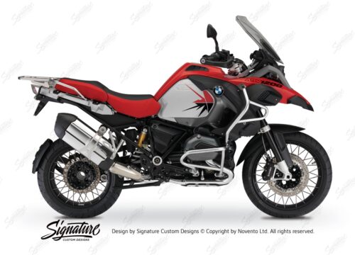BKIT 3795 BMW R1200GS LC Adventure Racing Red Spike V2 Red Black Stickers Kit 01