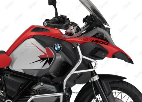 BKIT 3795 BMW R1200GS LC Adventure Racing Red Spike V2 Red Black Stickers Kit 02