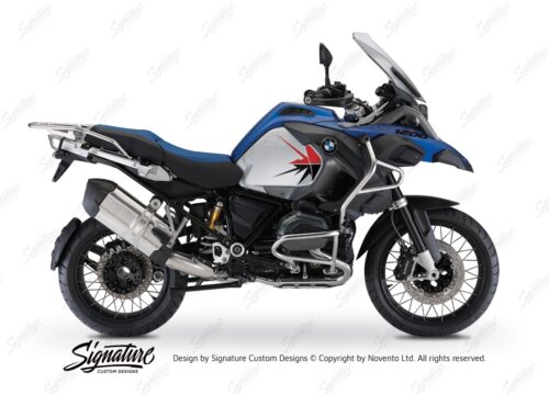 BKIT 3797 BMW R1200GS LC Adventure Racing Blue Spike V2 Red Black Stickers Kit 01