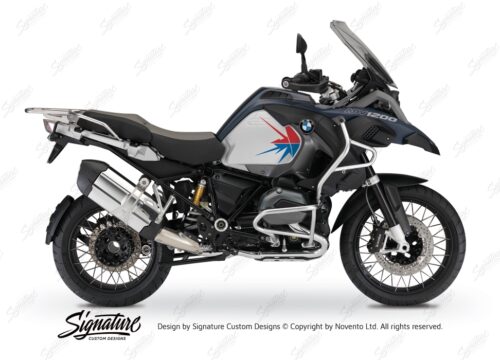 BKIT 3798 BMW R1200GS LC Adventure Ocean Blue Spike V2 Blue Red Stickers Kit 01 1