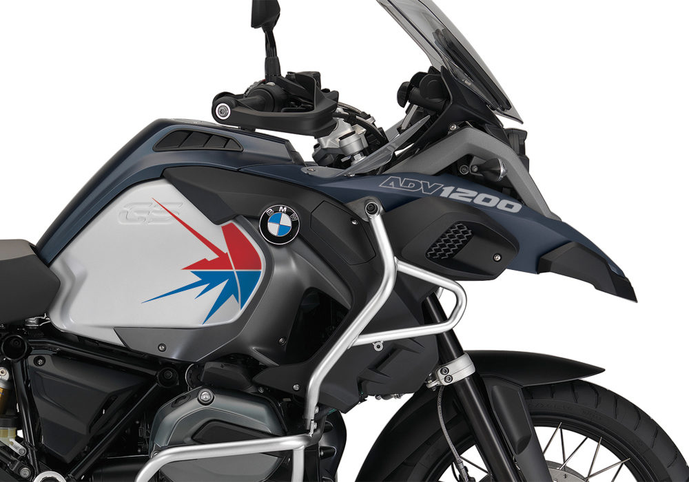 BKIT 3798 BMW R1200GS LC Adventure Ocean Blue Spike V2 Blue Red Stickers Kit 02