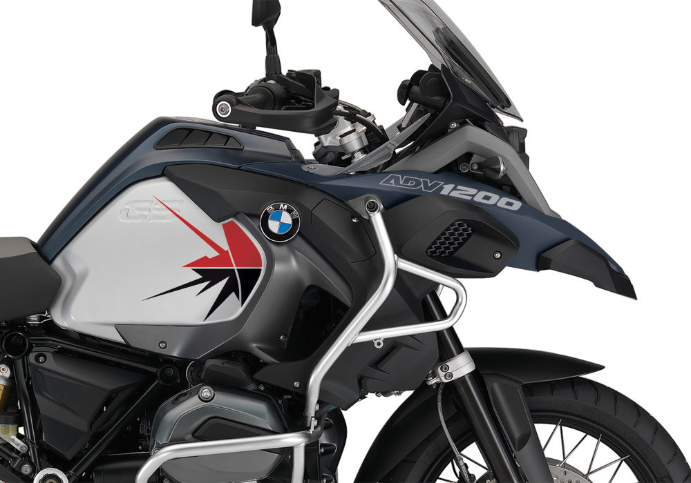 BKIT 3799 BMW R1200GS LC Adventure Ocean Blue Spike V2 Red Black Stickers Kit 02