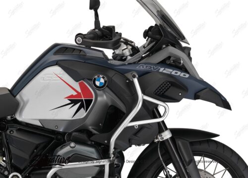 BKIT 3799 BMW R1200GS LC Adventure Ocean Blue Spike V2 Red Black Stickers Kit 02