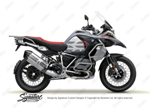BKIT 3852 BMW R1250GS Ice Grey GS Lines Style HP Red Black 01