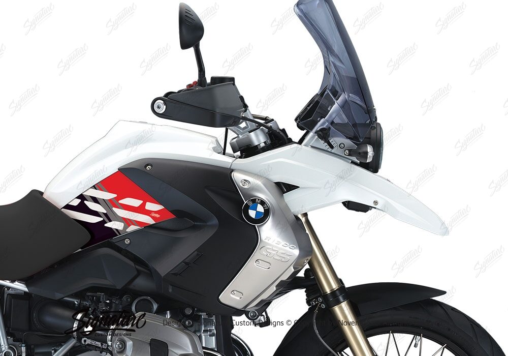 BKIT 3916 BMW R1200GS 2008 2012 Alpine White Style Anniversary LE Red Stickers 02