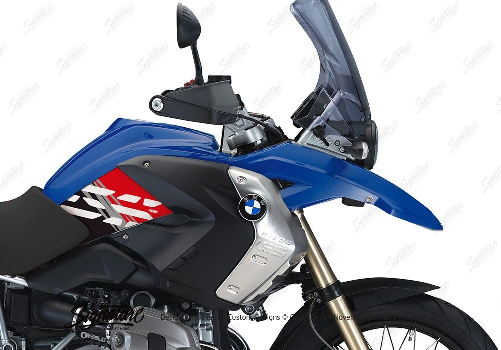 BKIT 3919 BMW R1200GS 2008 2012 Bright Blue Style Anniversary LE Red Stickers 02