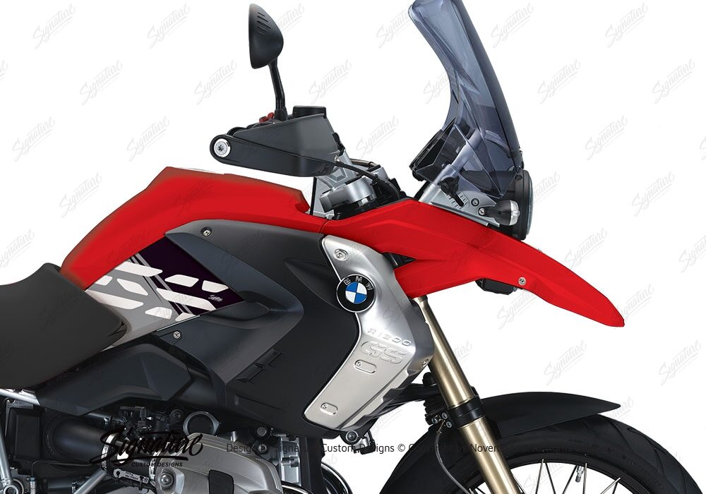 BKIT 3924 BMW R1200GS 2008 2012 Magna Red Style Anniversary LE Black Stickers 02