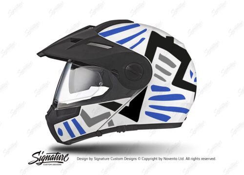 HEL 3939 Schuberth E1 Helmet White Massai Blue Black Grey