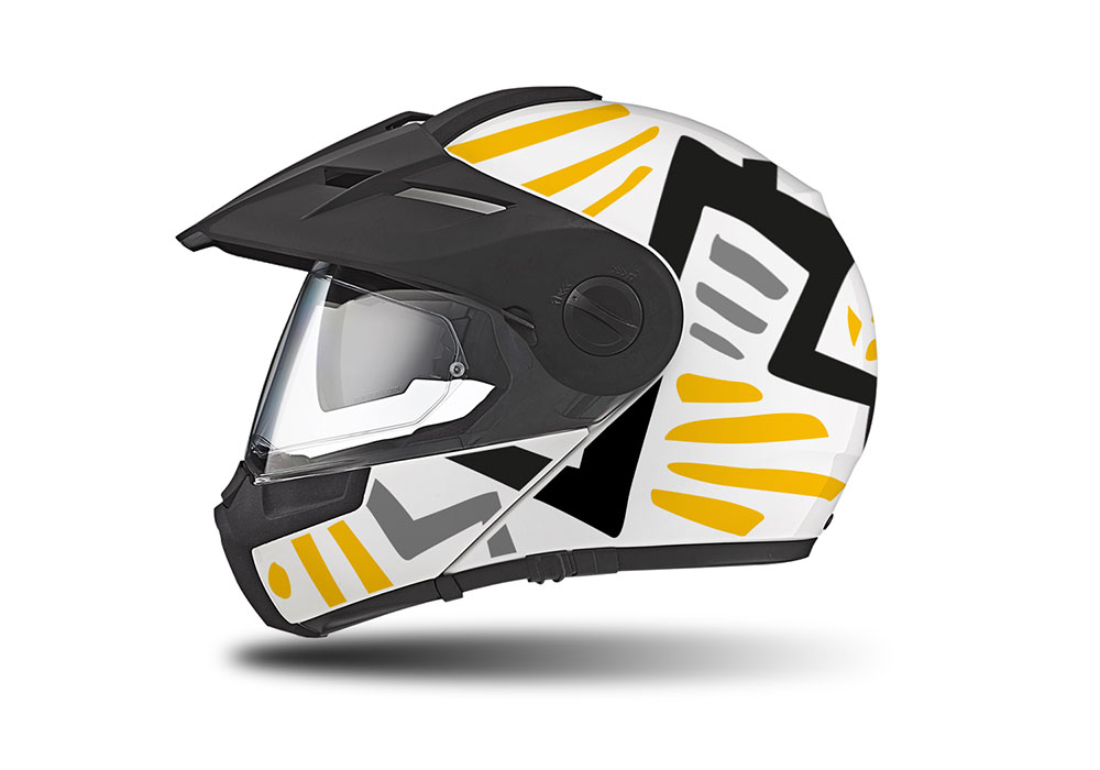HEL 3940 Schuberth E1 Helmet White Massai Yellow Black Grey