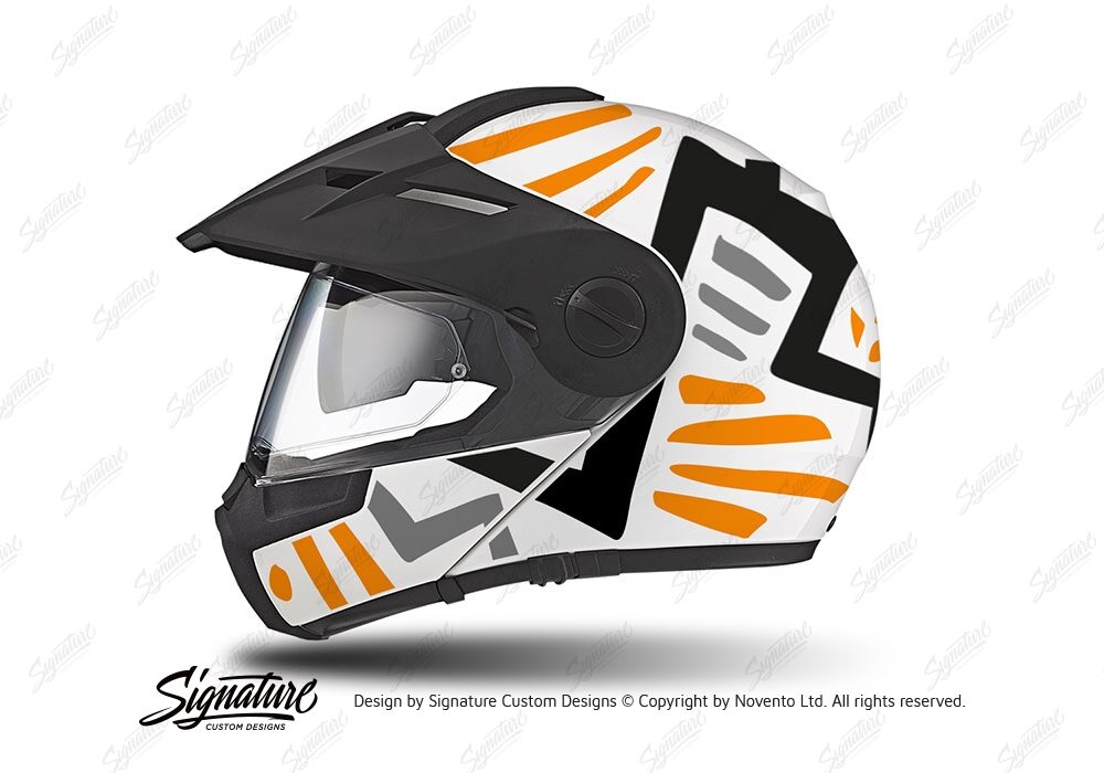 HEL 3941 Schuberth E1 Helmet White Massai Orange Black Grey