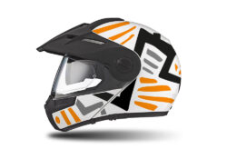 HEL 3941 Schuberth E1 Helmet White Massai Orange Black Grey
