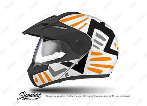 HEL 3941 Schuberth E1 Helmet White Massai Orange Black Grey